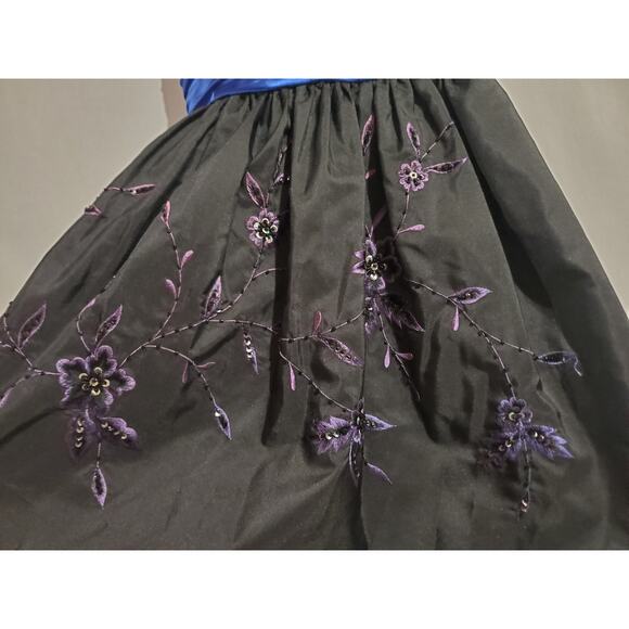 Vtg Y2K Morgan & Co Beaded Fairy Grunge Whimsigoth Fit & Flare Dress Sz 1/2 Prom - Picture 6 of 15